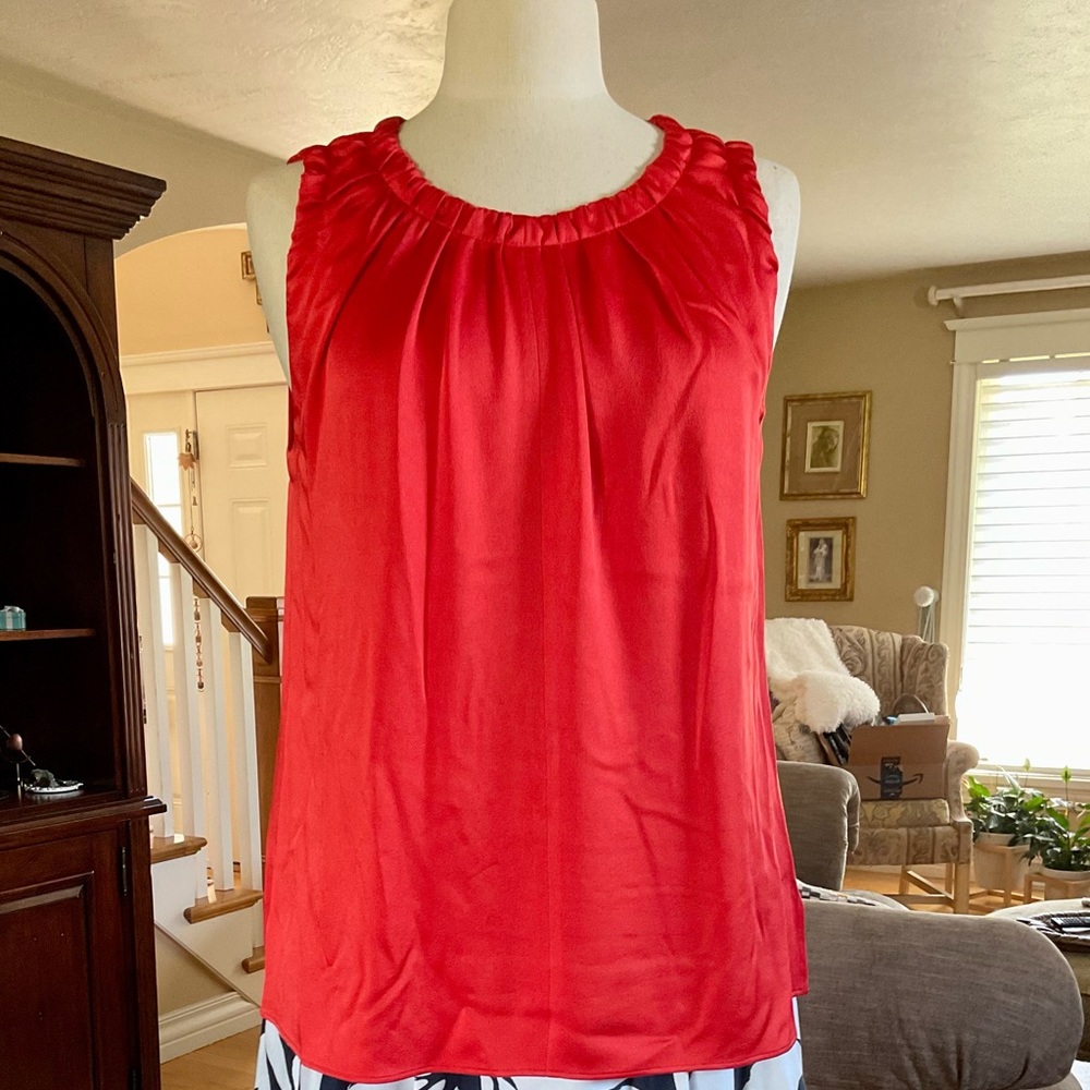 Beautiful Tomato colored sleeveless top by BOSS